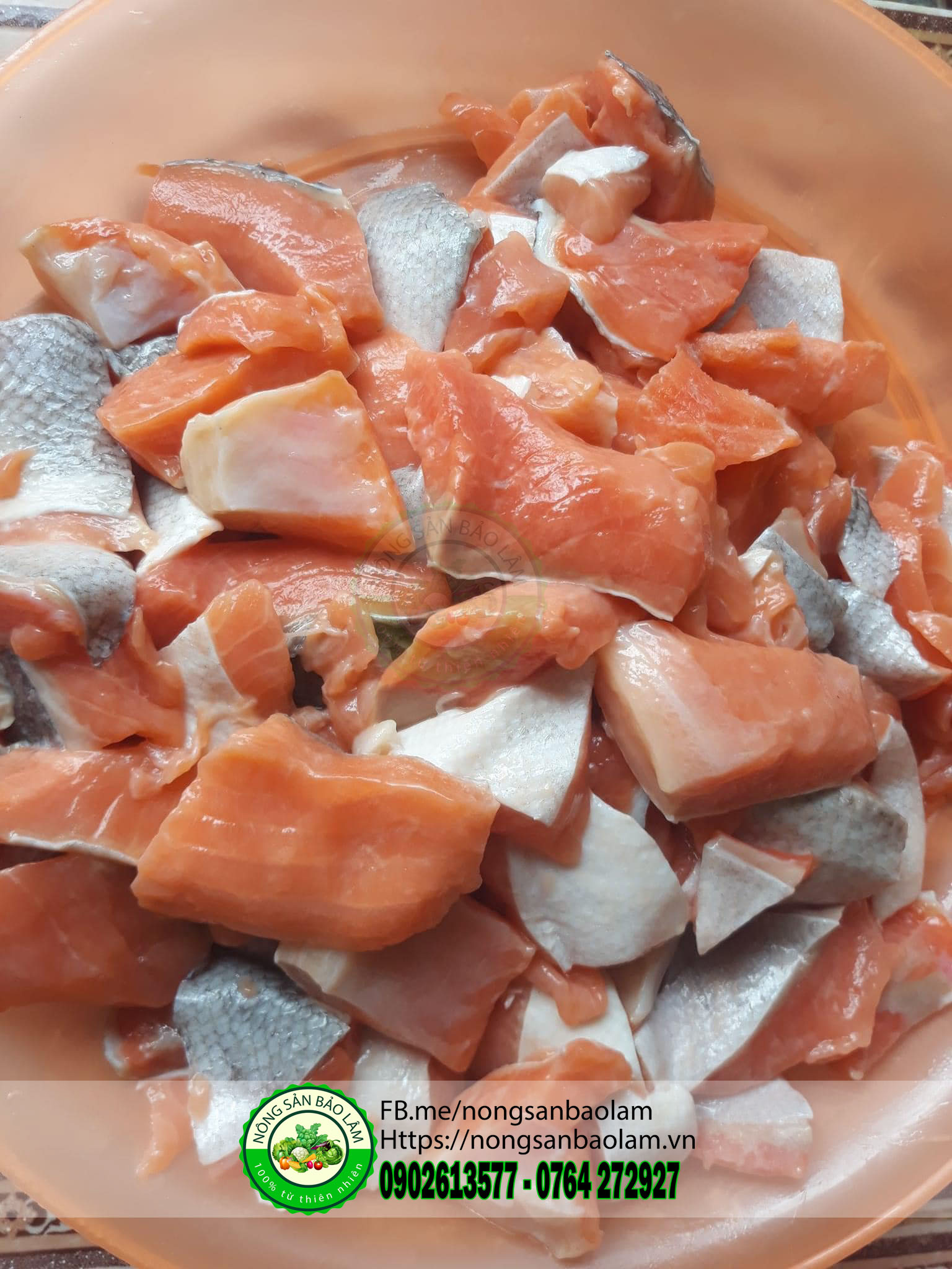 cá hồi vụn miếng không xương - bịch 500gr -nongsanbaolam